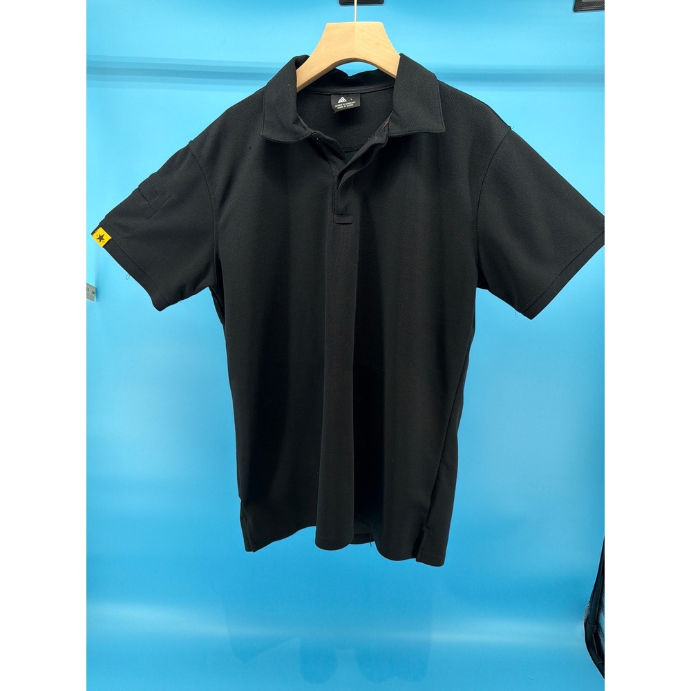 75 Tactical Mens Black Short Sleeve Pique Polo Shirt Size Large Design Germany
